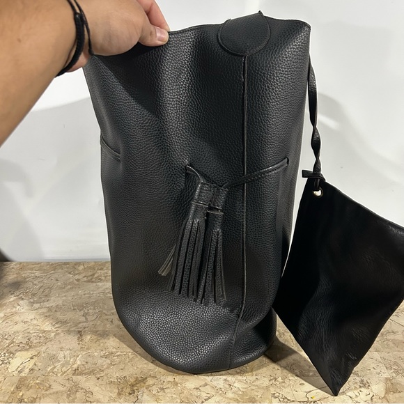 XL Black Tote Bag With Small Coin Purse Attached - Picture 7 of 16